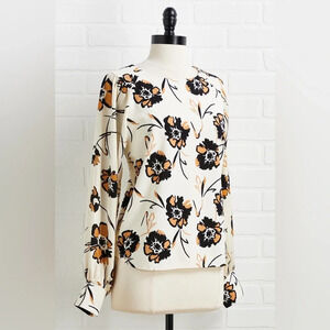 NWT Melloday Floral Long Sleeve Blouse Size Large